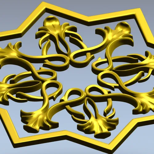 Starflower Rosette - STL 3D model for CNC