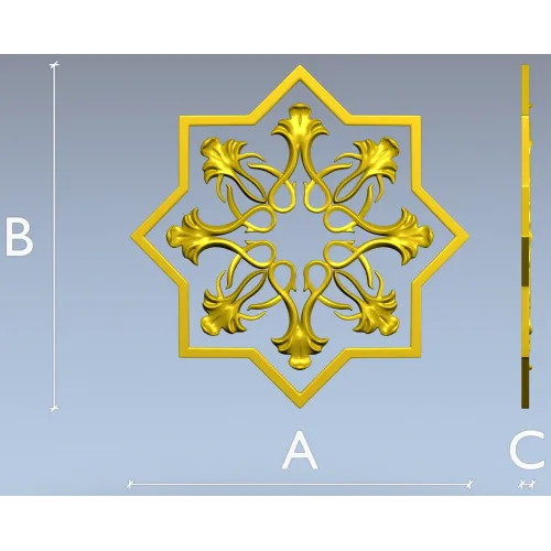 Starflower Rosette - STL 3D model for CNC