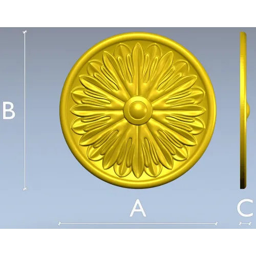 Sunburst Rosette - STL 3D model for CNC milling
