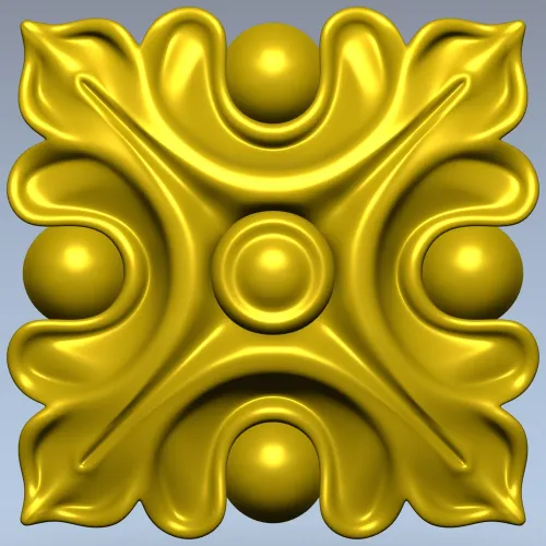 Acanthus Square Rosette STL for CNC Milling