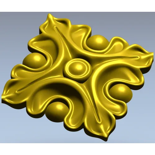 Acanthus Square Rosette STL for CNC Milling
