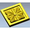 Square Floral Rosette STL for CNC