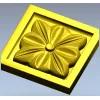Square Floral Rosette STL for CNC