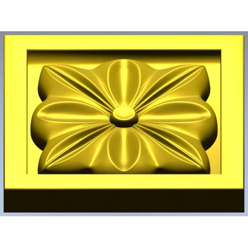 Square Floral Rosette STL for CNC
