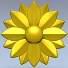 Floral rosette STL 3D model for CNC carving