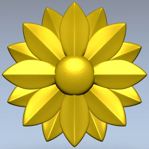 Floral rosette STL 3D model for CNC carving