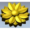 Floral rosette STL 3D model for CNC carving