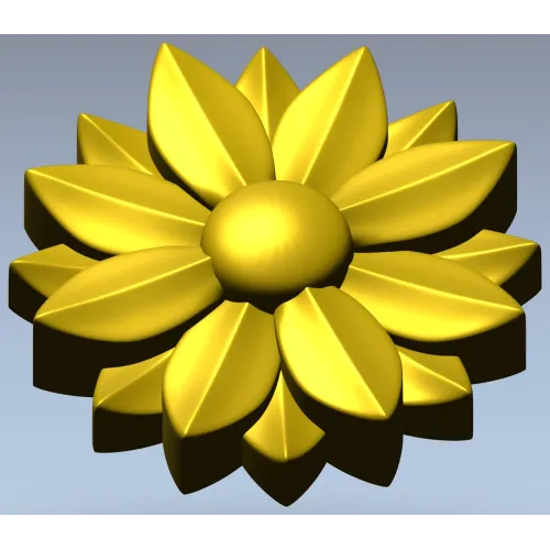 Floral rosette STL 3D model for CNC carving