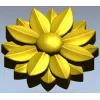 Floral rosette STL 3D model for CNC carving
