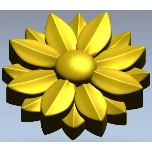 Floral rosette STL 3D model for CNC carving