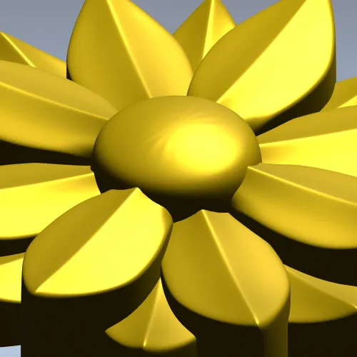 Floral rosette STL 3D model for CNC carving