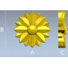 Floral rosette STL 3D model for CNC carving