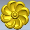 Spiral Blossom Rosette - STL for CNC carving