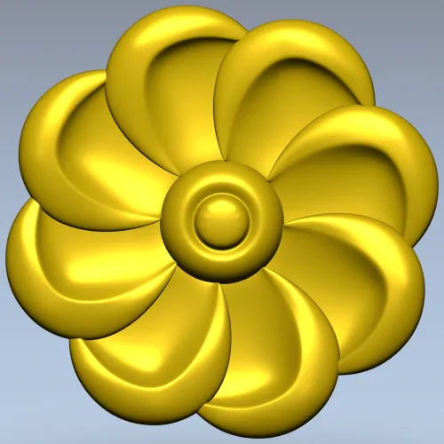 Spiral Blossom Rosette - STL for CNC carving