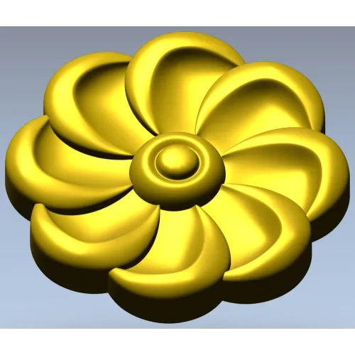 Spiral Blossom Rosette - STL for CNC carving