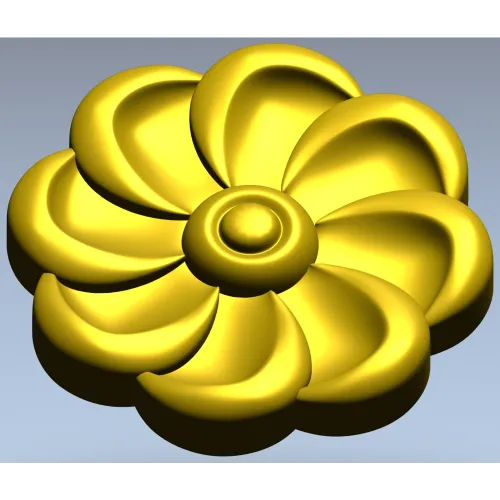 Spiral Blossom Rosette - STL for CNC carving