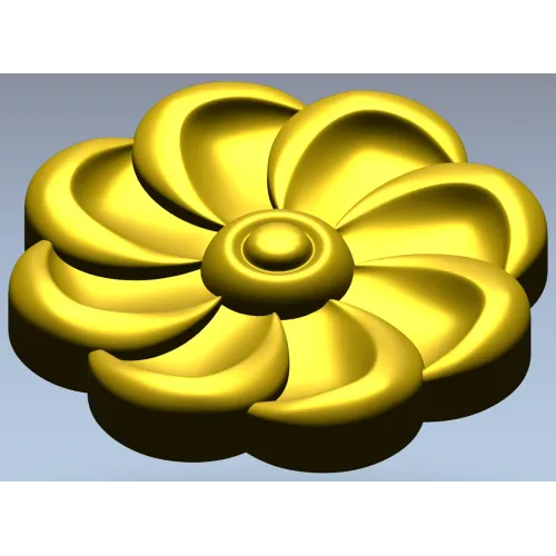 Spiral Blossom Rosette - STL for CNC carving