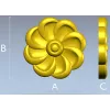 Spiral Blossom Rosette - STL for CNC carving