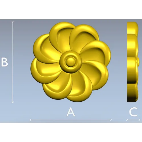 Spiral Blossom Rosette - STL for CNC carving