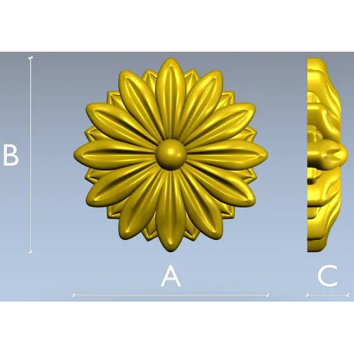 Daisy Rosette STL 3D Model for CNC