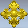 Розетка-орнамент "Акантовый крест" - STL для ЧПУ