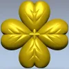 Четырёхлистная декоративная розетка - stl модель для ЧПУ