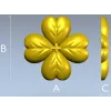 Четырёхлистная декоративная розетка - stl модель для ЧПУ