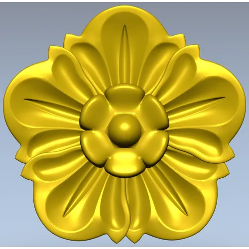 Floral Rosette Relief STL for CNC