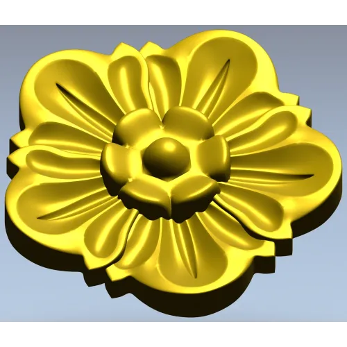 Floral Rosette Relief STL for CNC