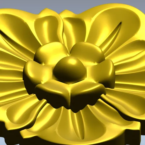 Floral Rosette Relief STL for CNC