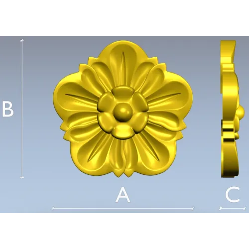 Floral Rosette Relief STL for CNC