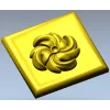 High-Relief Square Floral Rosette STL for CNC Router