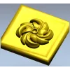 High-Relief Square Floral Rosette STL for CNC Router