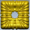 Draped Square Rosette - STL 3D model for CNC carving