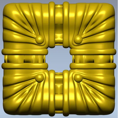 Draped Square Rosette - STL 3D model for CNC carving