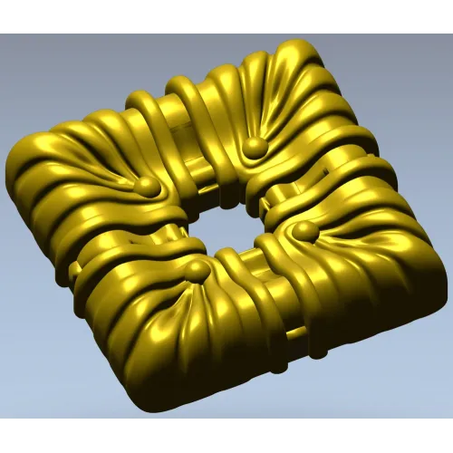 Draped Square Rosette - STL 3D model for CNC carving