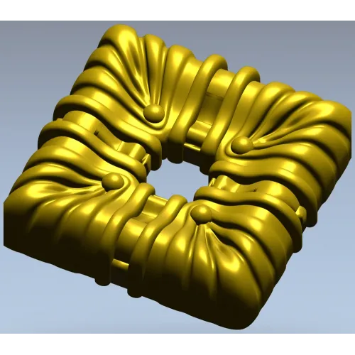 Draped Square Rosette - STL 3D model for CNC carving