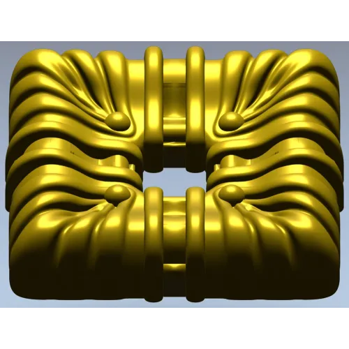 Draped Square Rosette - STL 3D model for CNC carving