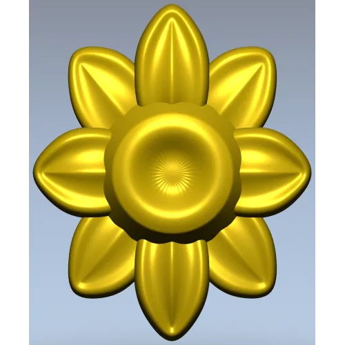 Floral Rosette STL 3D Model for CNC Carving