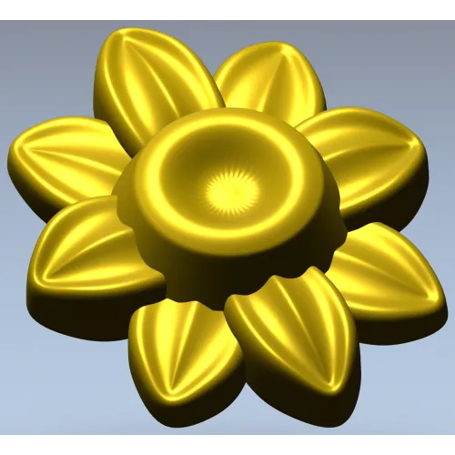 Floral Rosette STL 3D Model for CNC Carving