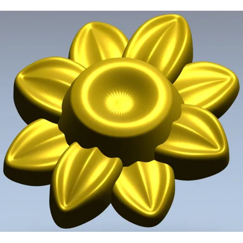 Floral Rosette STL 3D Model for CNC Carving