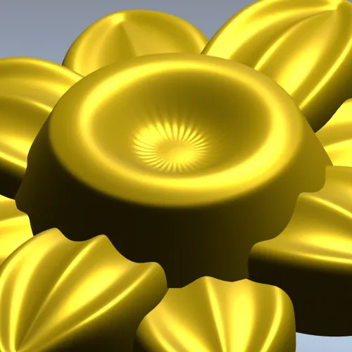 Floral Rosette STL 3D Model for CNC Carving