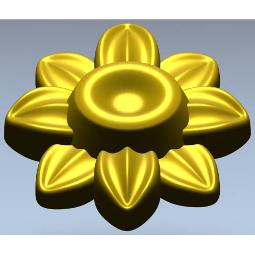 Floral Rosette STL 3D Model for CNC Carving