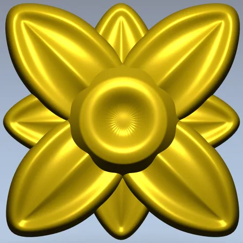Floral rosette stl 3D model for CNC routing