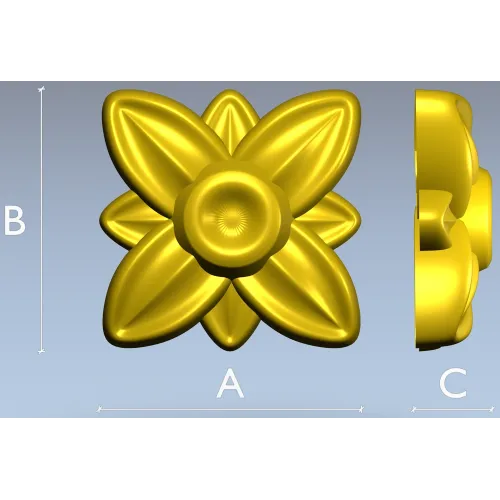 Floral rosette stl 3D model for CNC routing