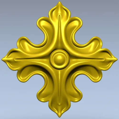Acanthus Rosette STL for CNC - high-relief decorative 3D model