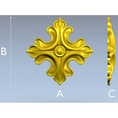 Acanthus Rosette STL for CNC - high-relief decorative 3D model