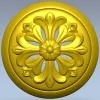 Florentine Bloom - round floral rosette STL for CNC carving