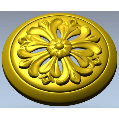 Florentine Bloom - round floral rosette STL for CNC carving