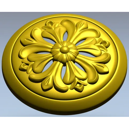 Florentine Bloom - round floral rosette STL for CNC carving